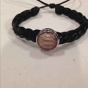 Black leather bracelet